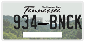 934BNCK  license plate in TN