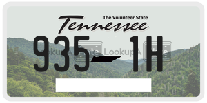 9351H license plate in Tennessee