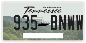 935BNWW  license plate in TN