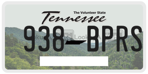938BPRS license plate in Tennessee