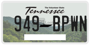 949BPWN  license plate in TN