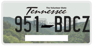 951BDCZ  license plate in TN