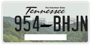 954BHJN  license plate in TN