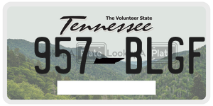 957BLGF license plate in Tennessee