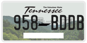958BDDB license plate in Tennessee