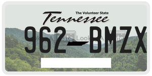 962BMZX  license plate in TN