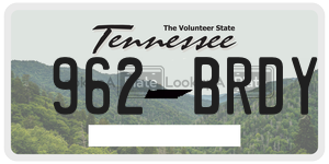 962BRDY  license plate in TN