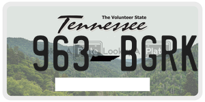 963BGRK  license plate in TN