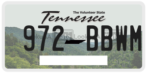 972BBWM license plate in Tennessee