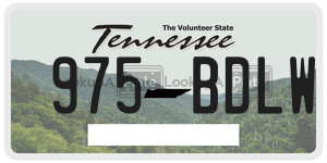 975BDLW  license plate in TN