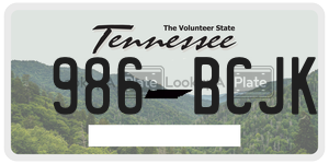 986BCJK  license plate in TN