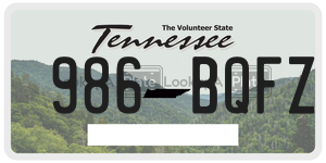 986BQFZ  license plate in TN