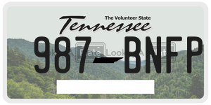 987BNFP license plate in Tennessee