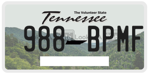 988BPMF  license plate in TN