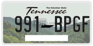 991BPGF  license plate in TN