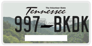 997BKDK  license plate in TN