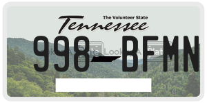 998BFMN license plate in Tennessee