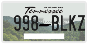 998BLKZ  license plate in TN