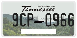 9CP0966  license plate in TN