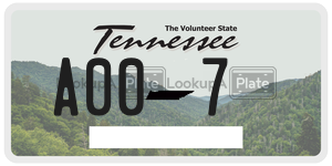 A007  license plate in TN