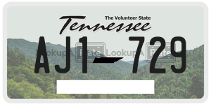 AJ1729  license plate in TN