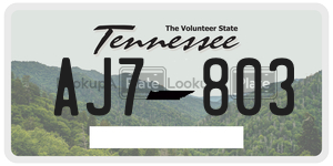 AJ7803  license plate in TN