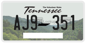 AJ9351  license plate in TN