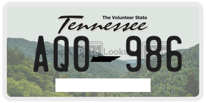 AQ0986  license plate in TN