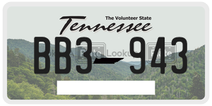 BB3943  license plate in TN