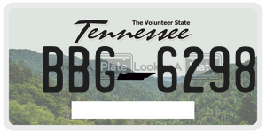 BBG6298 license plate in Tennessee
