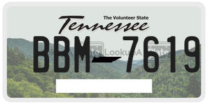 BBM7619 license plate in Tennessee