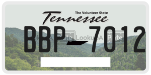 BBP7012  license plate in TN