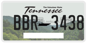 BBR3438  license plate in TN