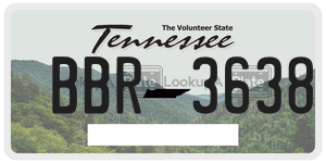 BBR3638  license plate in TN
