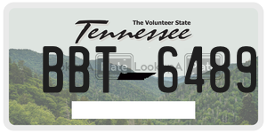 BBT6489  license plate in TN