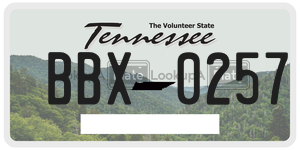 BBX0257 license plate in Tennessee