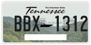 BBX1312  license plate in TN