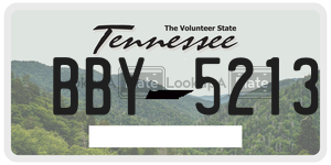 BBY5213  license plate in TN