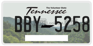 BBY5258 license plate in Tennessee