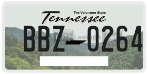 BBZ0264  license plate in TN