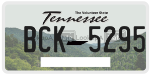 BCK5295 license plate in Tennessee