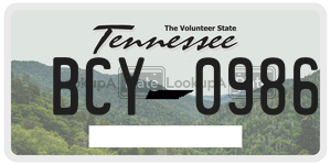 BCY0986  license plate in TN