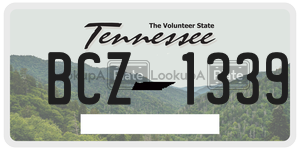 BCZ1339  license plate in TN