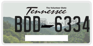 BDD6334 license plate in Tennessee