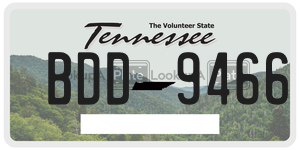 BDD9466  license plate in TN