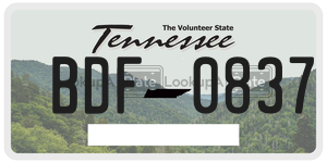 BDF0837  license plate in TN