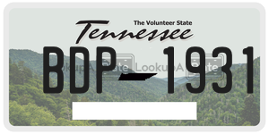 BDP1931 license plate in Tennessee