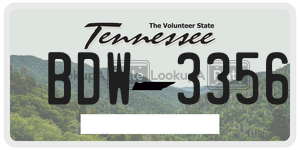 BDW3356 license plate in Tennessee