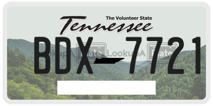 BDX7721 license plate in Tennessee