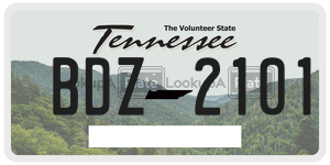BDZ2101  license plate in TN